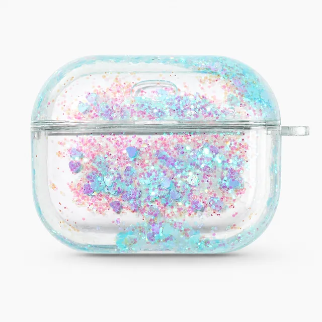 Case Glitter líquido Celeste